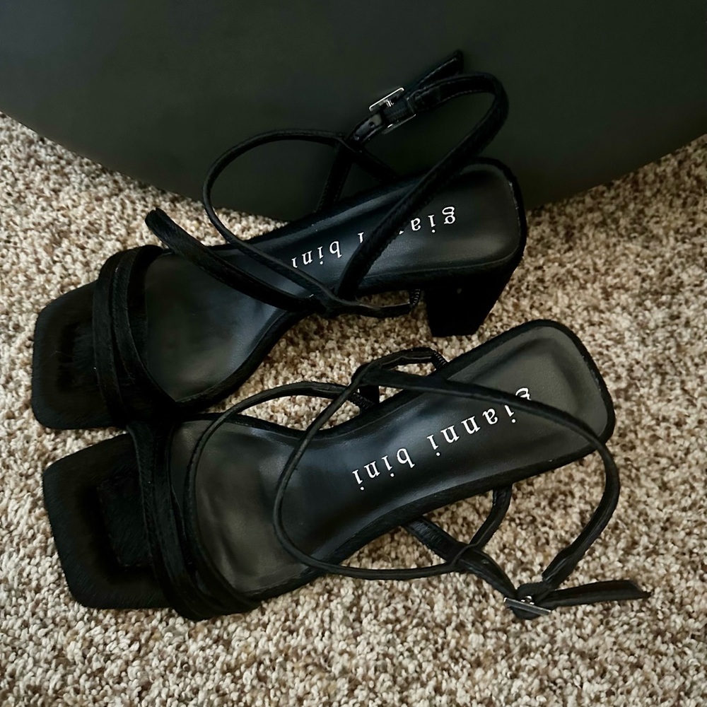 Gianni Bini Black Strappy Heels